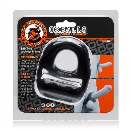 OxBalls 360, Cockring & Ballsling, Black-0
