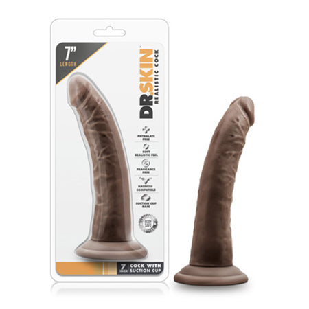 Dr. Skin Realistic 7 in. Dildo Brown-0
