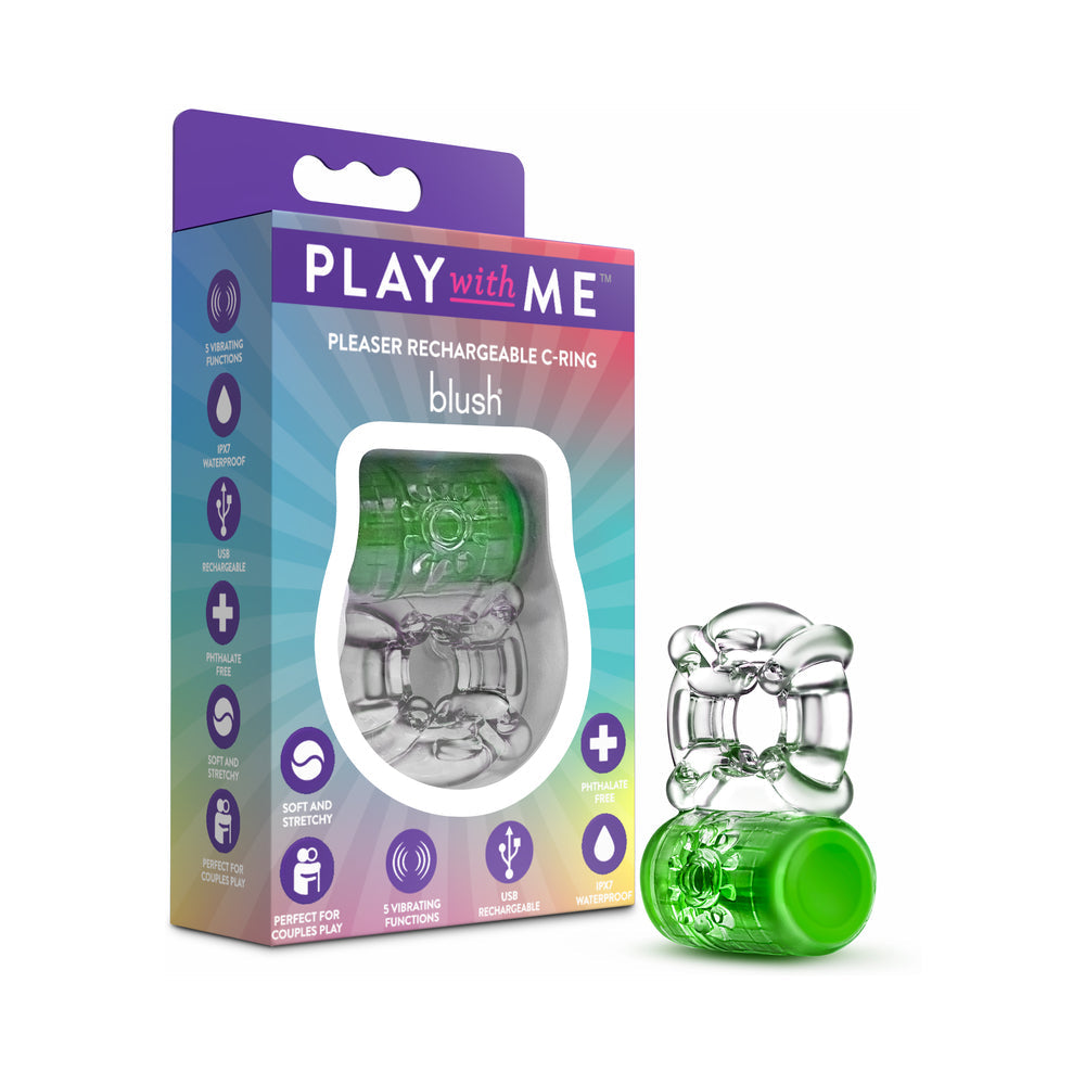 Play With Me Pleaser Rechargeable C-Ring Neon Green-0